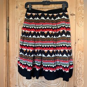 Anthropologie Geometric Pleated Skirt